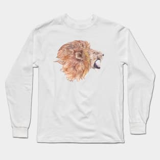 Roaring Watercolor Lion Long Sleeve T-Shirt